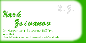 mark zsivanov business card